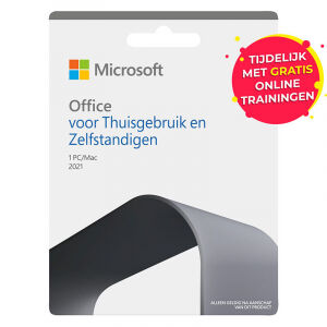 Het Microsoft Office 2021 incl. Trainingen is een digitale licentie welke goed is voor één Windows of Applecomputer. 