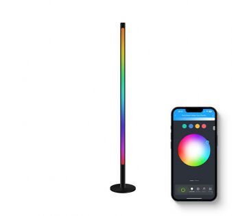 De FlinQ Smart Indoor Xyro Vloerlamp is makkelijk te bedienen met de app.