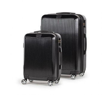 De Scandinavia Carbon Serie Koffers in de kleur zwart.