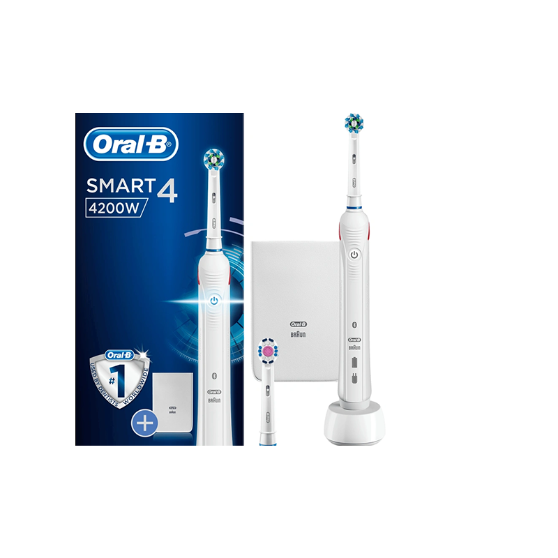 De Oral-B Smart 4 4200W is een zeer prettige witte elektrische tandenborstel voor een goede dagelijkse mondverzorging.